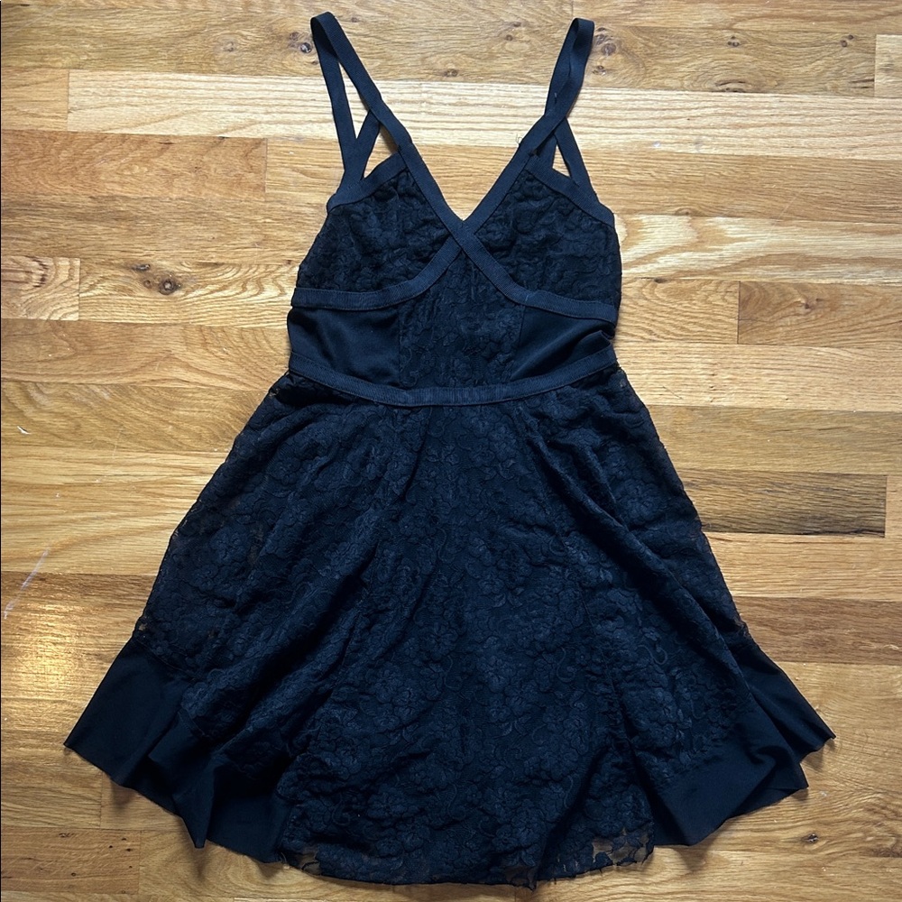 Free People Black Lace Mini Dress